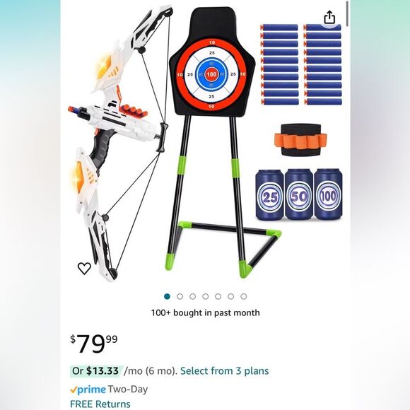 Bow Arrow Set  Kids Toys Archery Set Standing Target Game Toys Boys & Girls OW - Picture 3 of 9